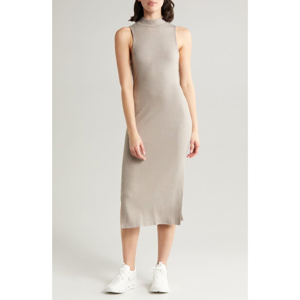 Beyond Yoga Well Traveled Rib Midi Dress Birch sz S A915